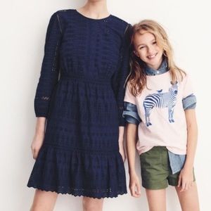 J.Crew navy eyelet dress 10
